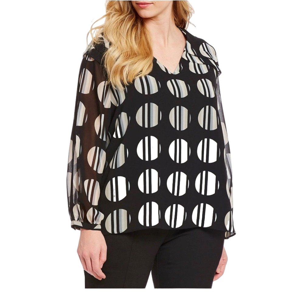 Calvin Klein black long sleeve blouse size 2X GUC..